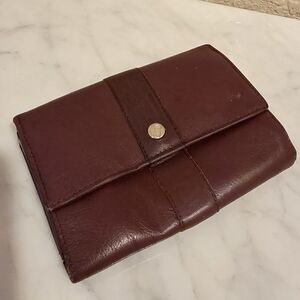 Vintage Gold Pfeil Burgundy Leather Wallet